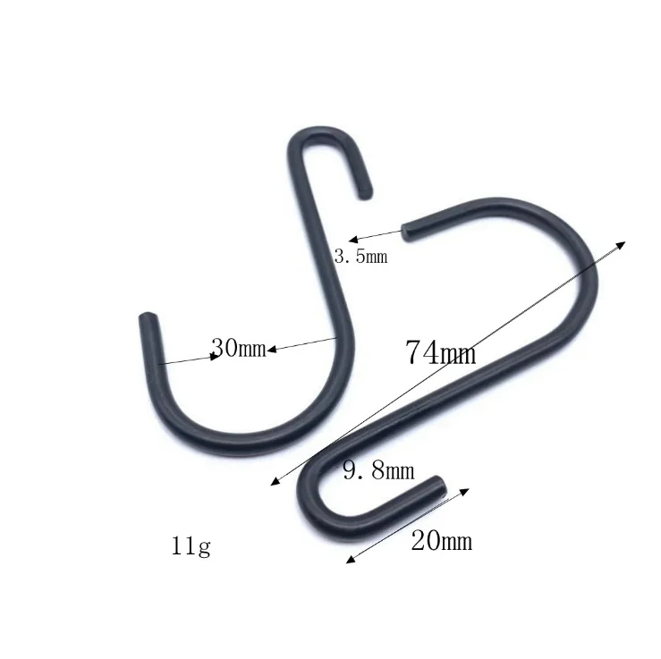 Galvanized Hanging S Shape Hooks Stainless Steel Black Metal Wire J Hook