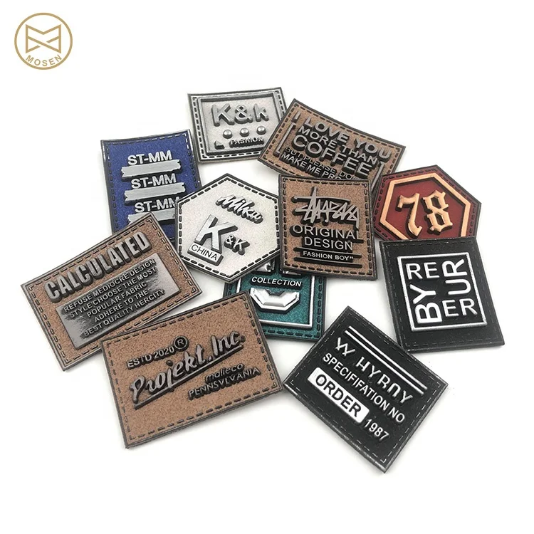Embossed Clothing Label Custom Embossed Logo Genuine Leather Patches for Jeans