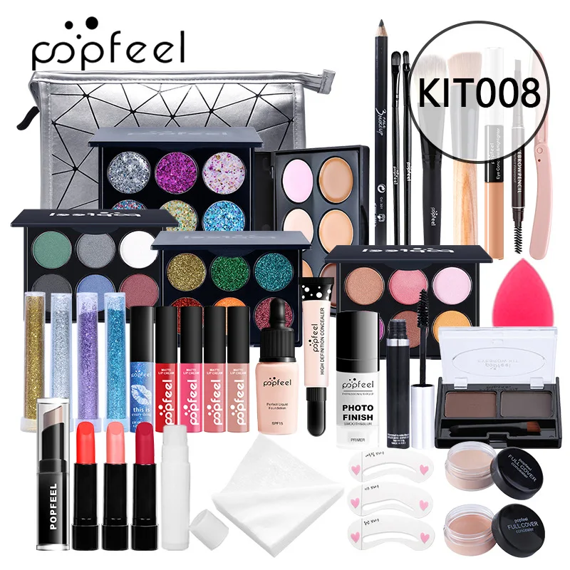 All-In-One Girl Basic Cosmetics Set 24Pcs Makeup Kit For Girls Brush  Concealer Lipstick Lip Gloss Concealer Stick Mascara Eyeliner Eyebrow  Pencil Lip