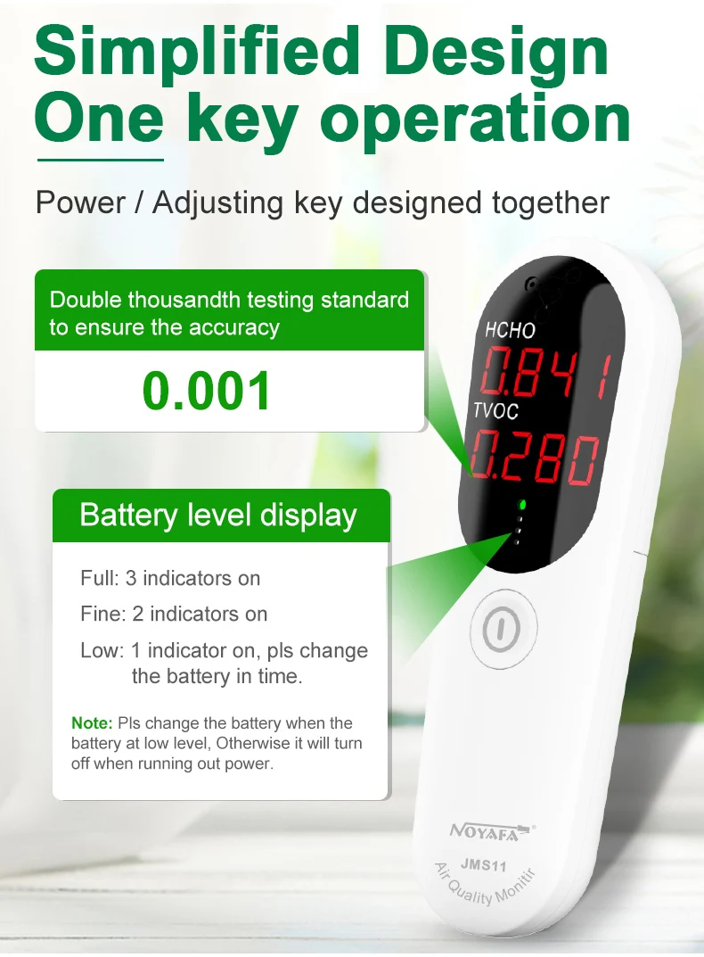 Handheld Pm2.5 Dust Detector Air Quality Monitor Multifunctional Gas
