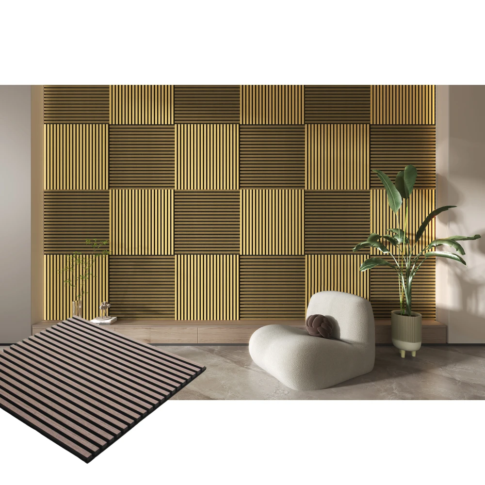 Wooden Slat Acoustic Wall Panel Soundproof Wpc Wall Panels Sound ...