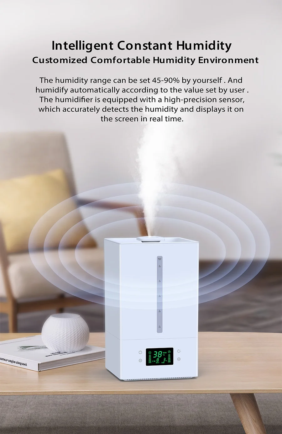 Electric Air Diffuser Aroma Oil Humidifier 2022 Large Humidifier Ultrasonic Air 110V Electronic Humidifier