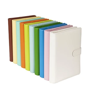 High Quality Custom Engraved logo A5a6a7 Ring Binder Budgeting Planner Loose-Leaf Pu Leather Bound Notebook for Promotion