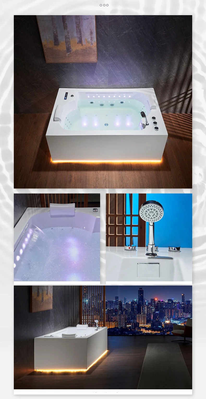 2 Person Freestanding Bathtub Luxury Corner Hot Tub Multi Functional Hotel Bathroom Hydromassage