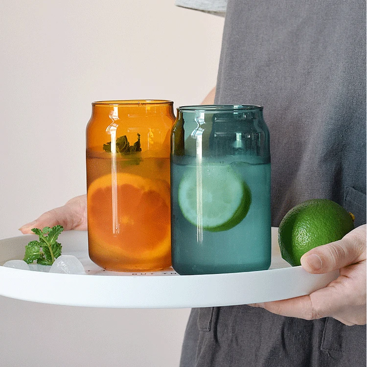 Logo Can Be Customized Borosilicate Drinking Glass Mug Beer Can for White Sublimation Transfer