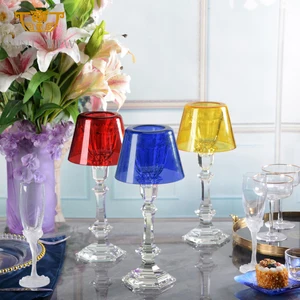 Crystal Glass Custom Candlestick Nordic Centerpiece Tea Light Candles Stick Holder for Livingroom Bedroom