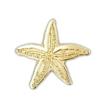 high quality custom gold metal die struck starfish lapel pin,star pin badge,star brooch pin gifts