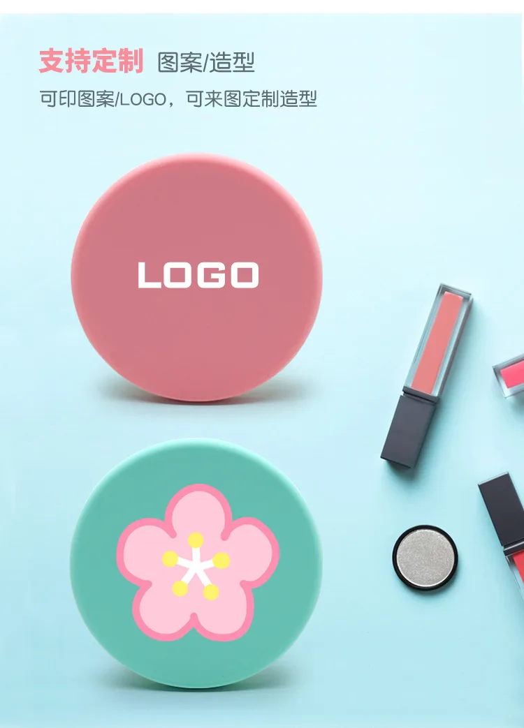 Silicone Silver Mirror Creative Cartoon Handheld Portable Anti-drop Touch-up Mirror Business Gift Customization preview 6