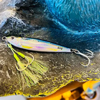 Fishing Tackle Supply 3D Printed Metal Jig Lure Artificial Hard Bait Bare Plate Double Three-Prong Hooks 40g/60g Fishing – Metal Jig – view 5