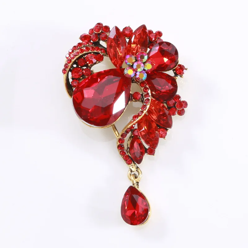 Vintage Colorful Floral Brooch High Quality Crystal Pearls Luxury Brooches  Women's Accessories for Banquet Jewelry Pins