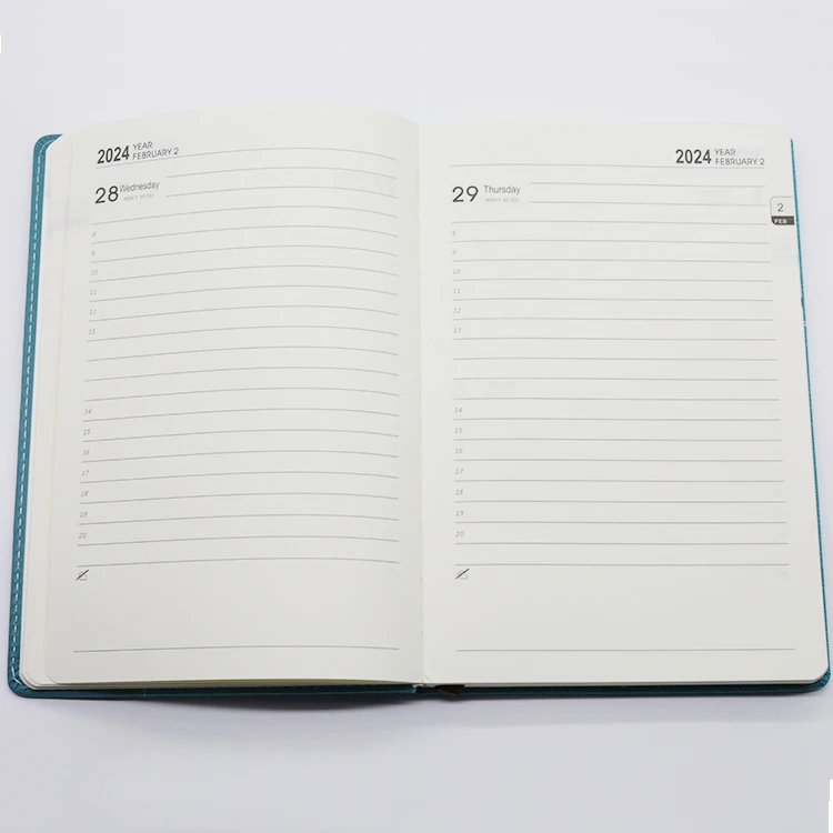 2024 Wholesale Promotional A5 Hardcover PU Leather Journal Diary Notebooks Daily Planner Gift