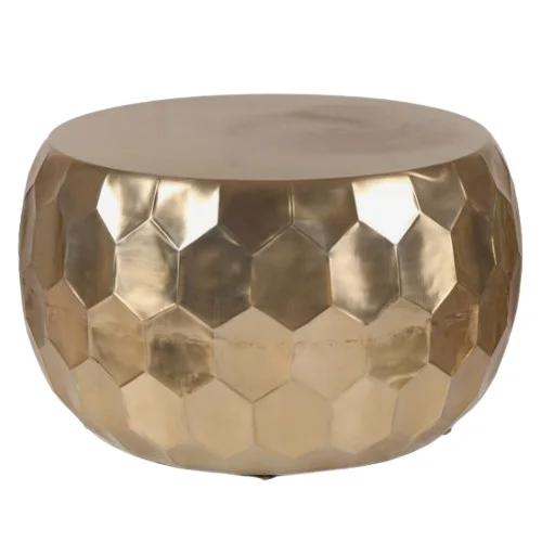 Bee Nest Hexagon Shape Round Coffee Table for Luxury Home Living Room Furniture Classic Vintage Style Metal Center Table Office