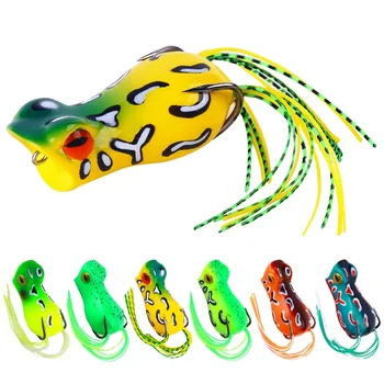 For FO022 5cm 11.4g Artificial Soft ABS Top Water Frog Lure with Long Skirt Tail for Saltwater Fishing – Soft Lure – view 2