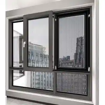 Wholesale Aluminum Alloy casement Glass Window with Drift soundproof Sealed Balcony Window Double Glazed Drifting Window