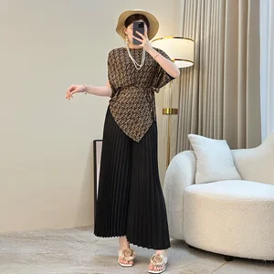 2026 Summer New Elegant Generation-Loose Belly Slim Joker Houndstooth Top Casual Fashion Simple Polyester Front Foreign-Style