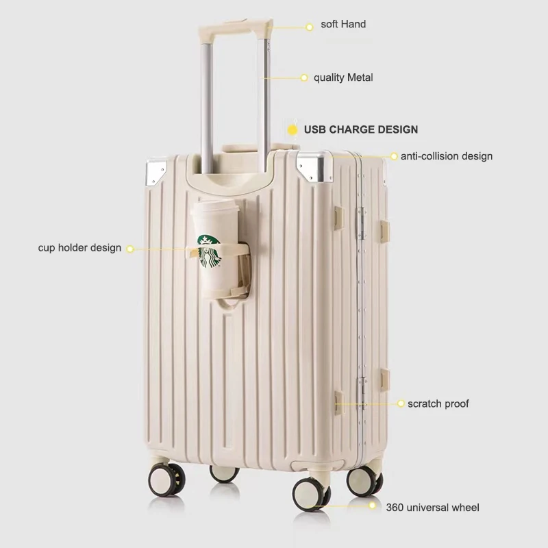 Унисекс на заказ, чемодан для чемодана, дорожные сумки с подстаканниками, изготовленные из материала АБС