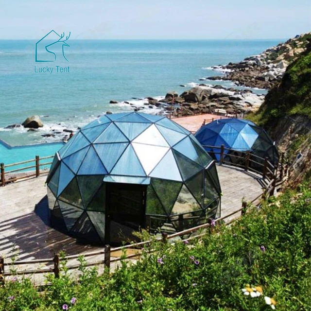 Eco Glamping Tent Prefab Dome Tent Round Glass House with Glass Wall for Outdoor Event and Campsite Hotel Resot