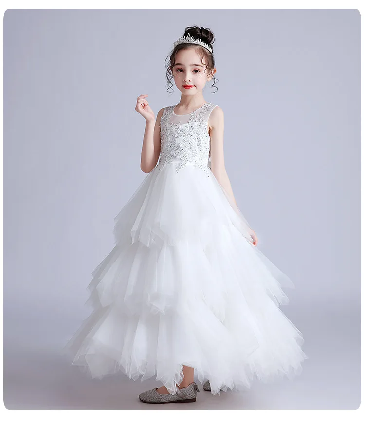 High Grade Wedding Dress Princess Girls Tutu Soft Kids Evening Dresses ...