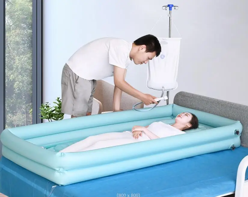 Medical Inflatable Bathtub Shower Bath Basin With Pump Water Bag Pillow