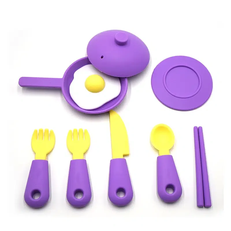 2023 New Girls Cute Education Cooking Set Dishes Play Set Kids Pretend