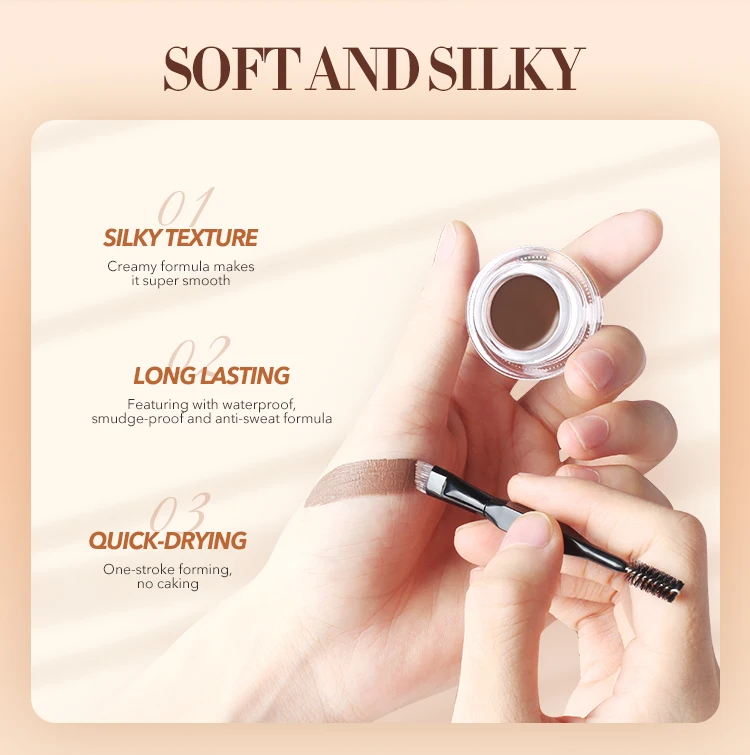 Easy To Draw Eyebrow Gel Cream Waterproof Tinted Eyebrow Pomade Cream  Natural Tone Eyebrow Cream - Buy Easy To Draw Eyebrow Gel Cream,Waterproof  Tinted Eyebrow Pomade Cream,Natural Tone Eyebrow Cream Product on