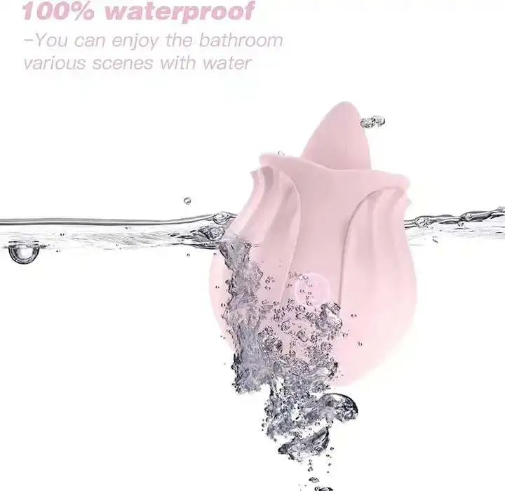 OMYSKY Original Magnetic Rechargeable USB Silicone ABS Waterproof Rose Toy  Clitoral Suction Magic Tongue Vibrator 10 Modes