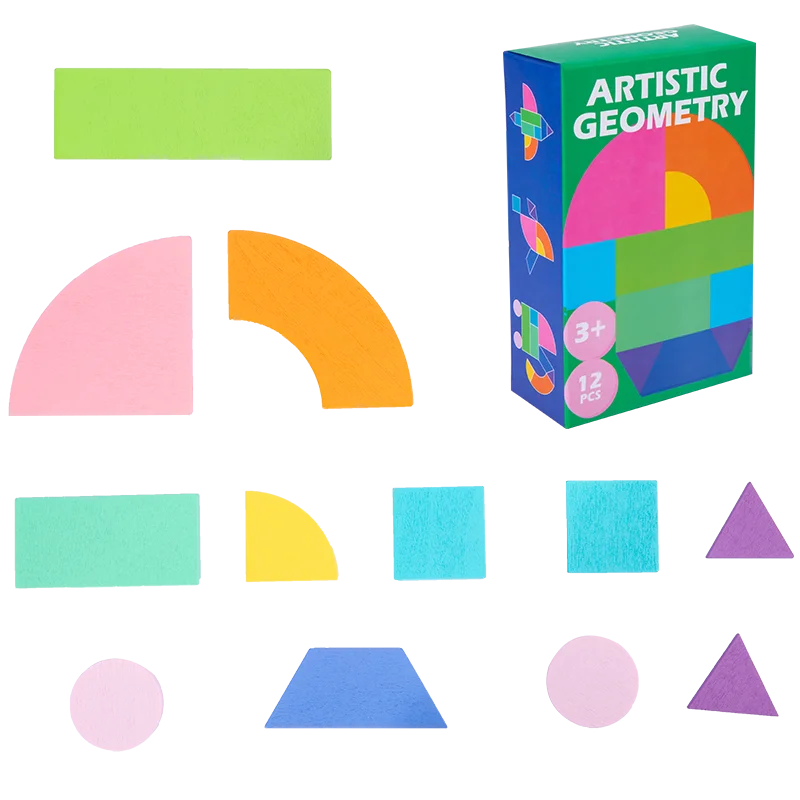 Matching Game Puzzle Sorting Toy Puzzle Box Connecting Blocks Wooden Toy Kindergarten Geometric Shapes Children Wooden IQ Puzzle