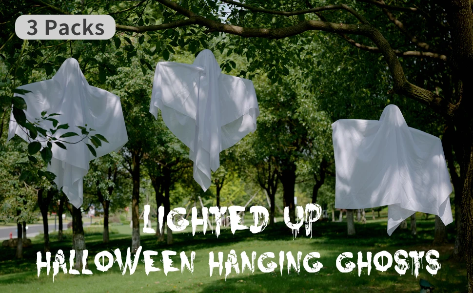 Halloween Hanging Ghosts Decorations Light up for Halloween Holiday Party Decoration Outdoor Indoor supplier