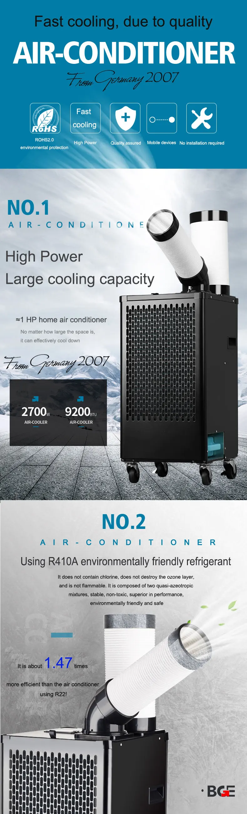 Air Coolers, BGE, Portable, R410a, Centrifugal - detail 14