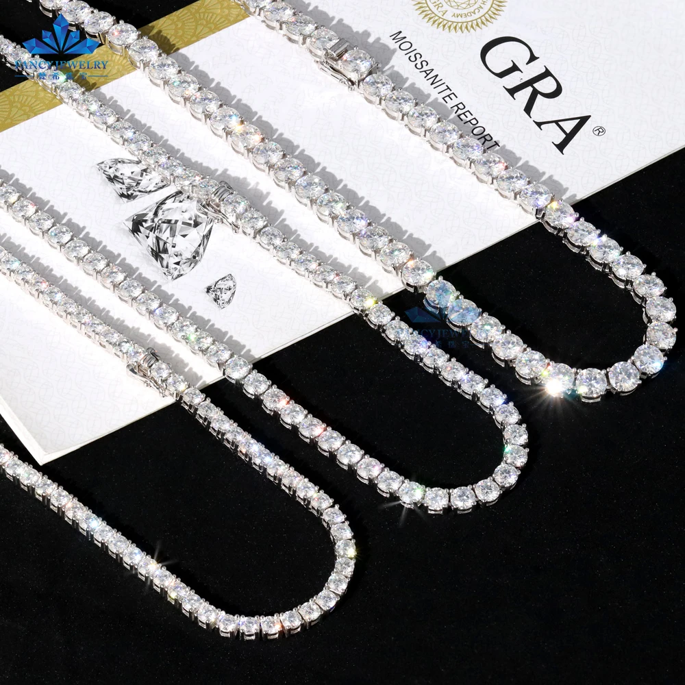 Shop Our in Stock S925 Silver Tennis Chains with Moissanites