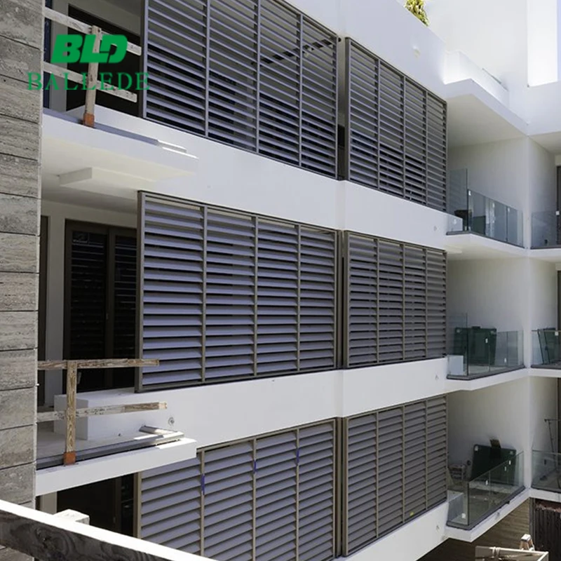 Modern Design Exterior Vertically Perforated Fins Aluminium Sun Louver for Building Facades