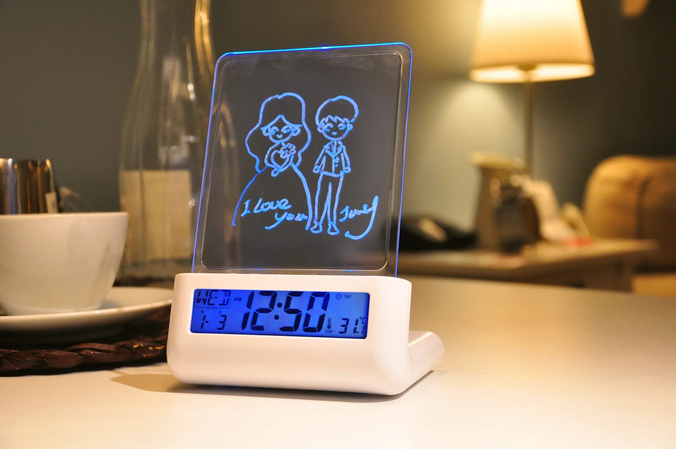 Доска для записей, говорящий будильник со светодиодной подсветкой/рекламный ЖК-календарь с USB-концентратором