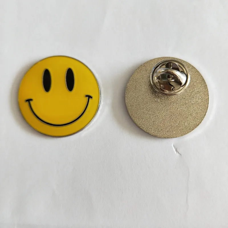 Happy Fun Smile Yellow Enamel Pin - Eco-Friendly Collectible