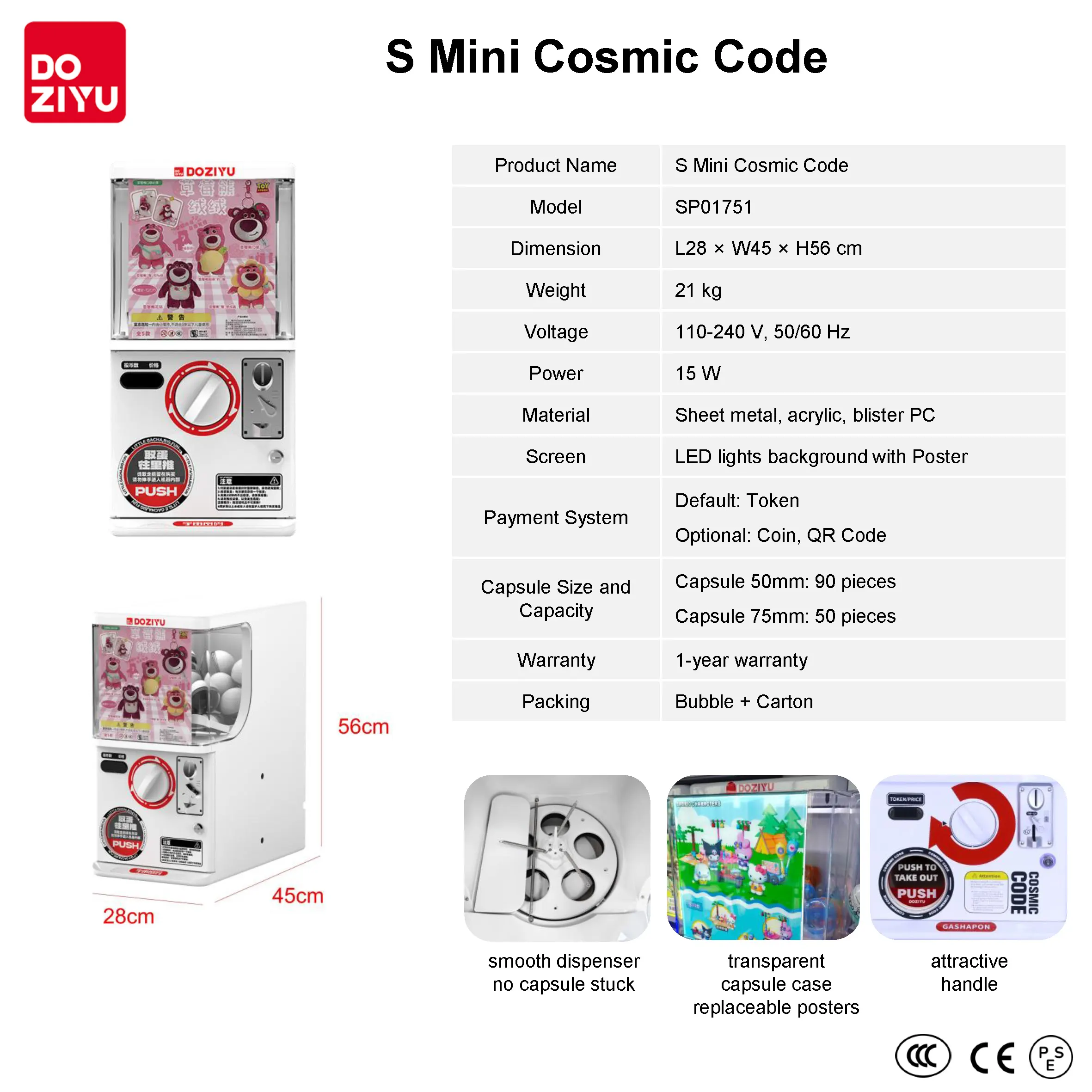 DOZIYU Gacha Machine - Popular 9 S Mini Cosmic Code Toys