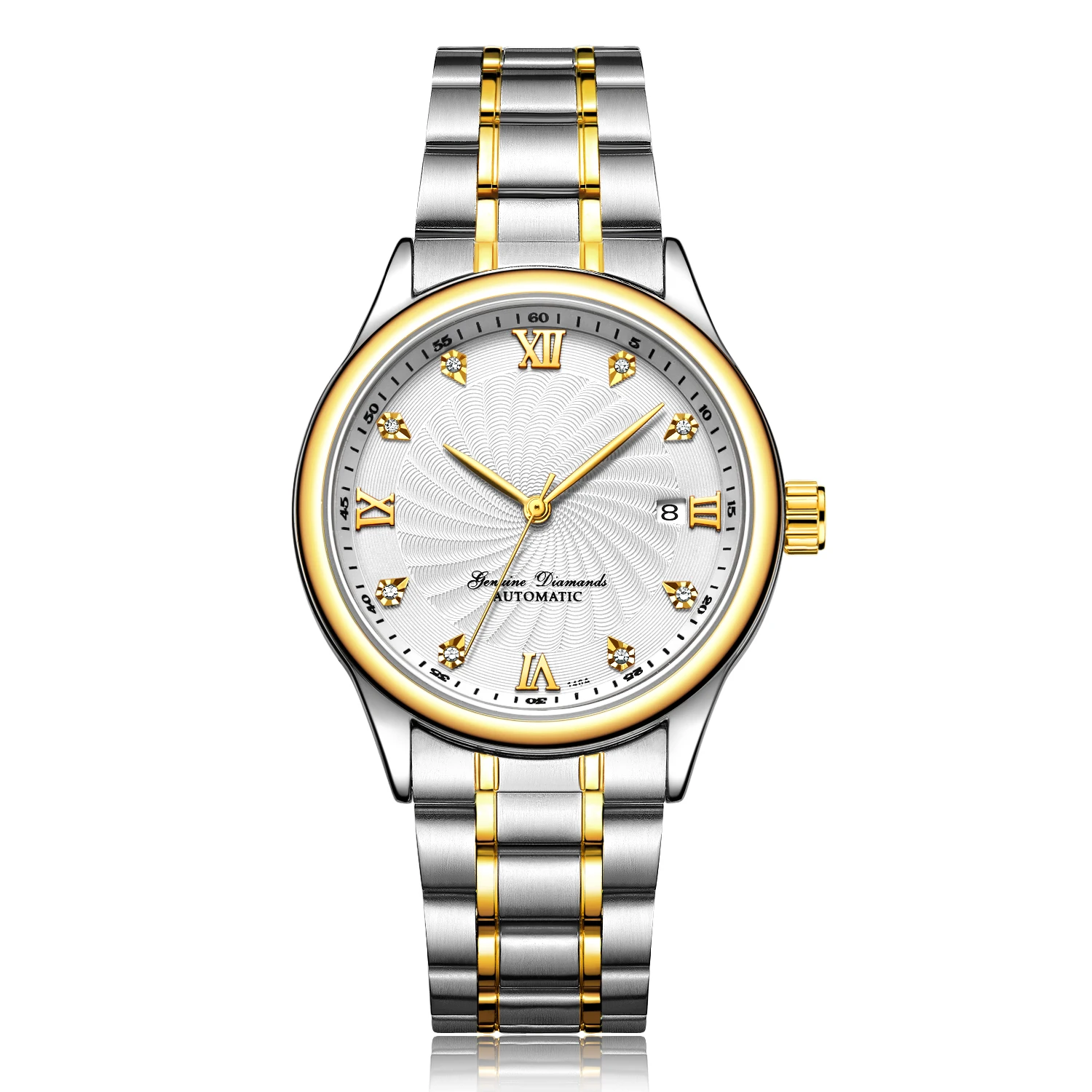 Women\'s Gold White Automatic Diamond Luxury Mechanical Stainless Wrist Watches Ladies 26mm Rolex Datejust SS White Color Dial Classic +  main image 4