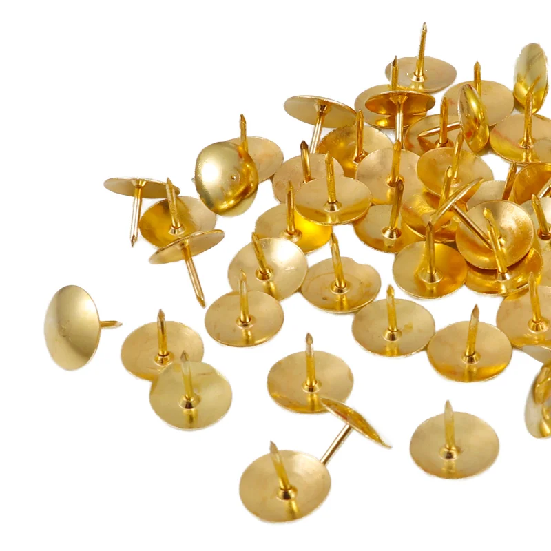 Foska Office Use Golden Metal Thumbtack Pins Stationery for and School with White Board