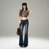 pantalon bleu vintage