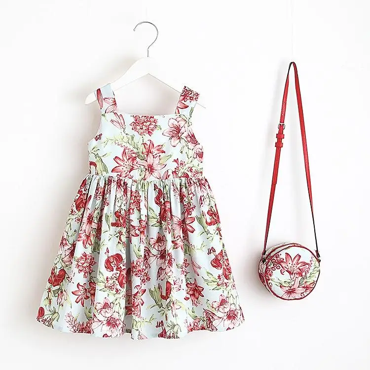 Las Niñas Nuevo Floral De Algodón Vestido De Verano Con Bolsas Volantes  Princesa Vestido De Fiesta De Los Niños De Moda Vestido Occidental - Buy  Nueva Moda Vestido Sin Mangas De Algodón