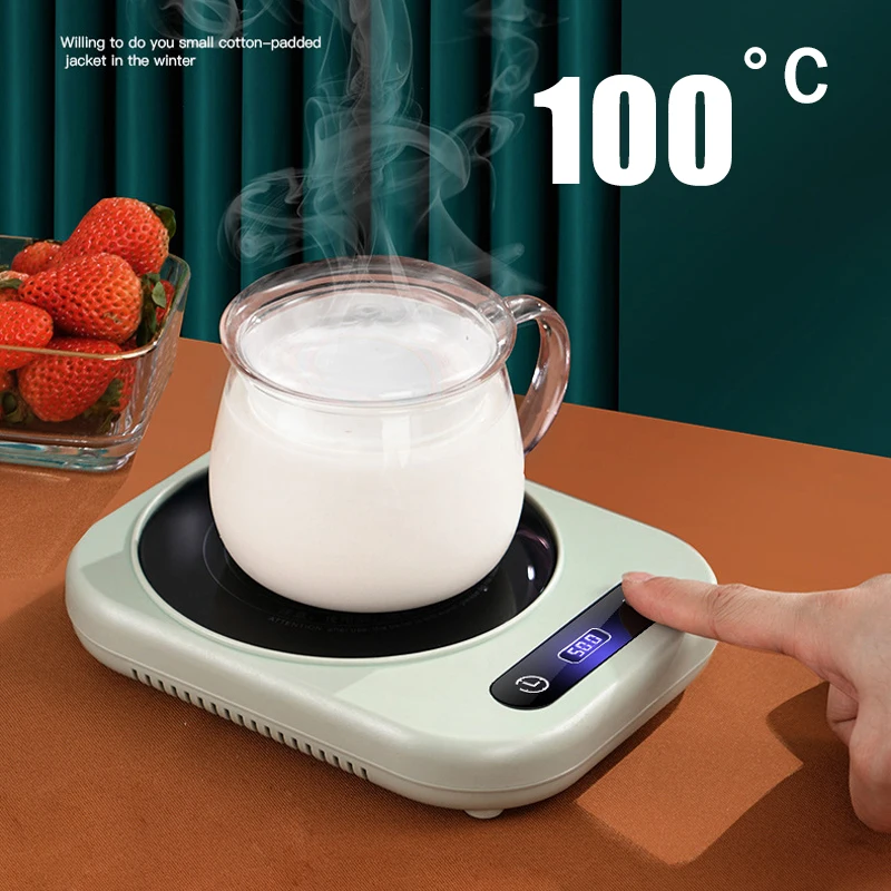 220V Cup Heater Coffee Mug Warmer 100 Degrees Hot Tea Makers Electric Hot Plate Timing 4 Gear Fast Heating Pad Milk Tea Warm Coa