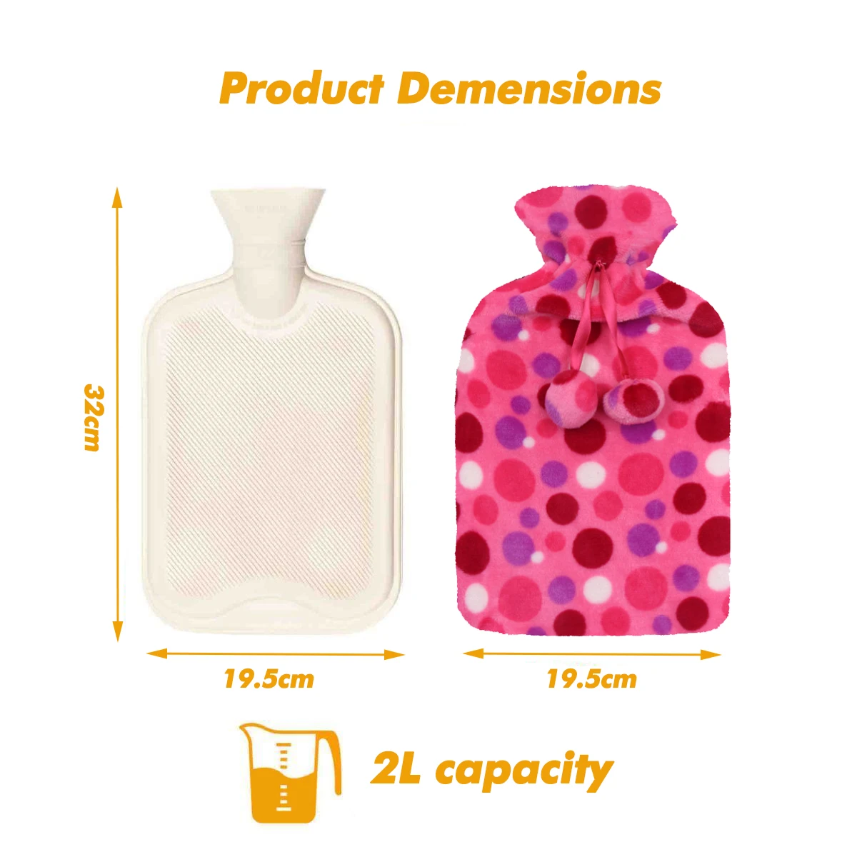 new design winter hot and cold water bottle foot hand warmer fleece cover and hot bag for pain relief