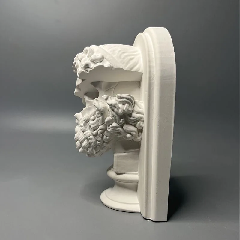 product artistic gypsum human head split statue abstract ornament for interior decoration clay crafts-4