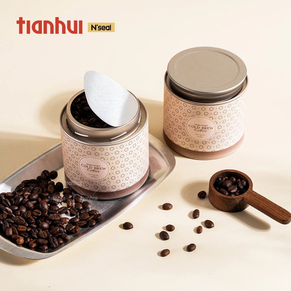 Tianhui Contenedor Redondo Compuesto Hermetico para Almacenamiento de Granos de Café con Válvula Personalizada para Frescura