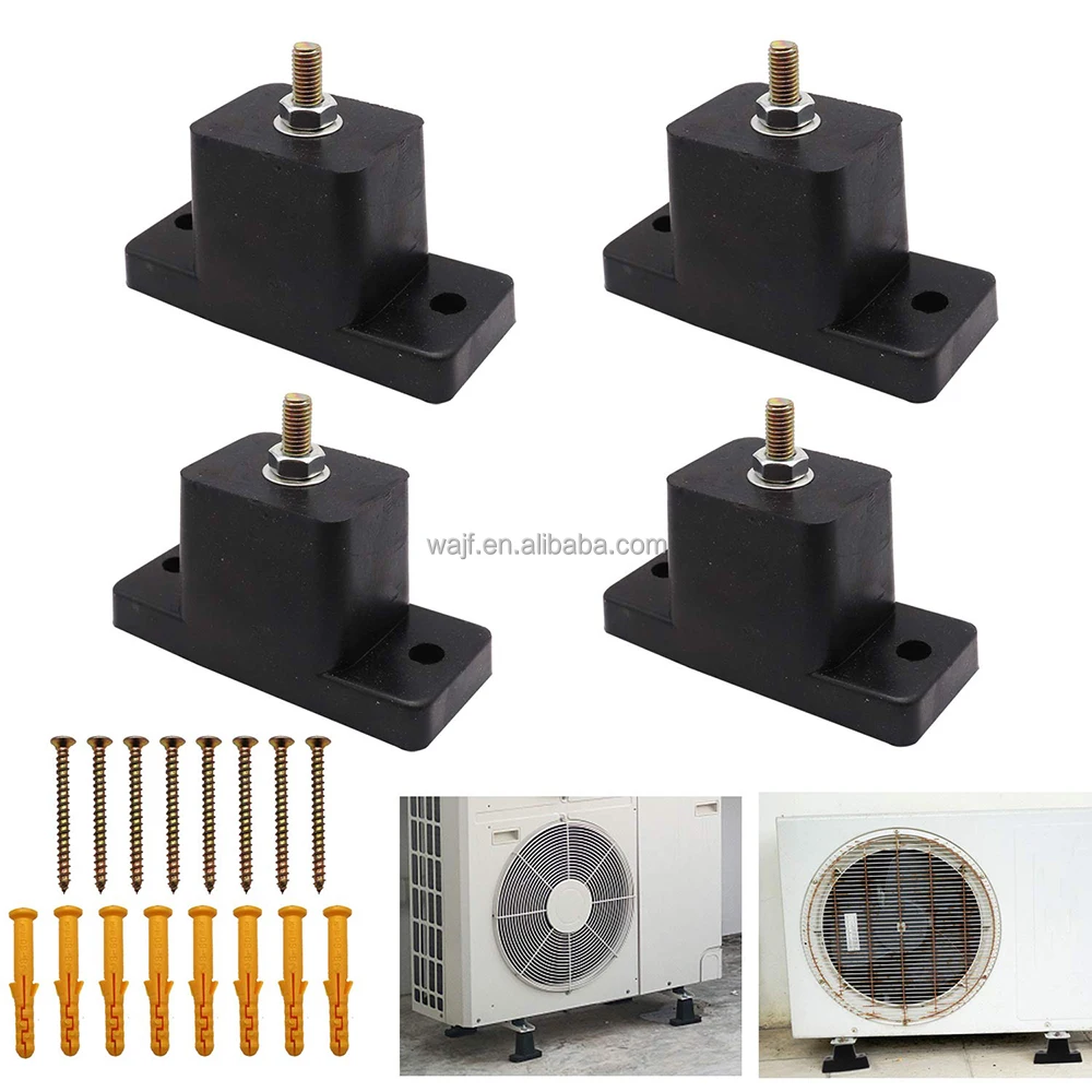 4 Pack Rubber Vibration Isolator, Anti-Vibration Air Conditioner Mounting  Bracket Shock-Proof Pads Mounts for Outdoor Mini Split