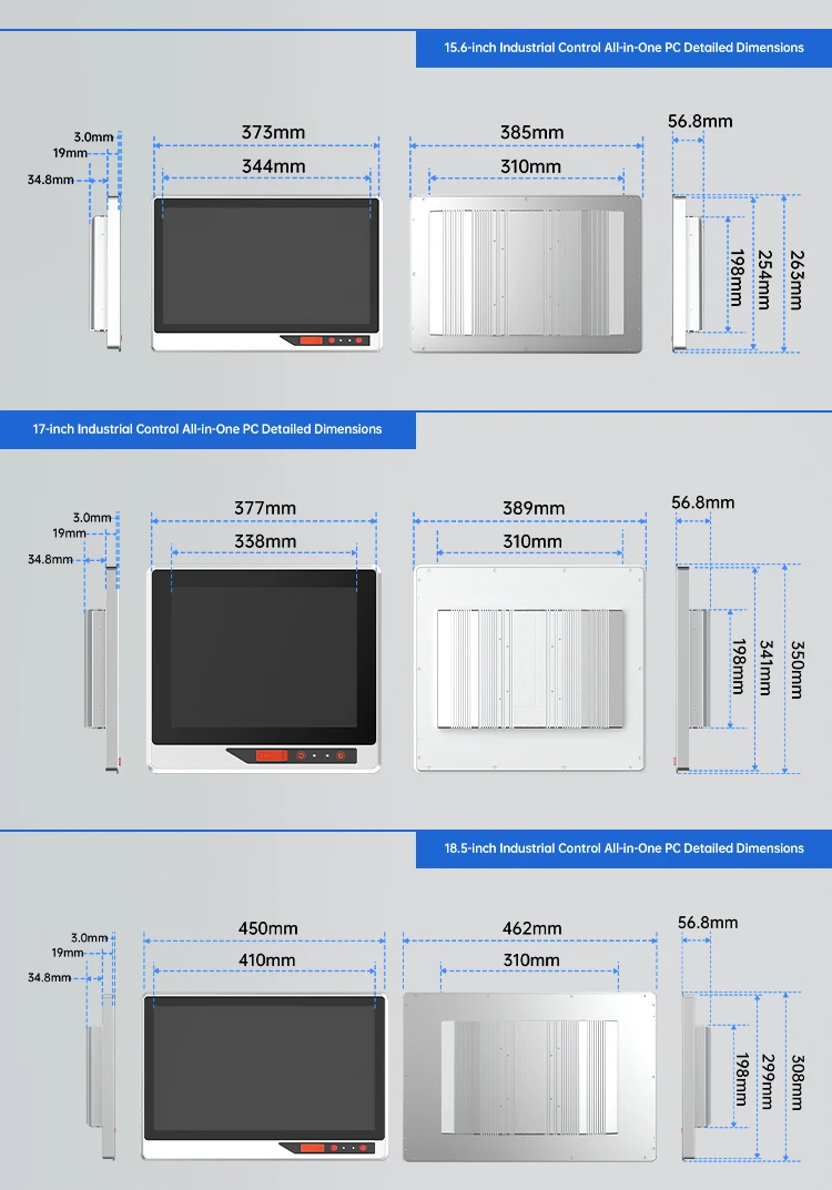 High-Quality 10"12" Industrial All-In-One Touch Panel PC Linux & Android Fanless Wall-Mounted 8G-128G Embedded PC for Wall