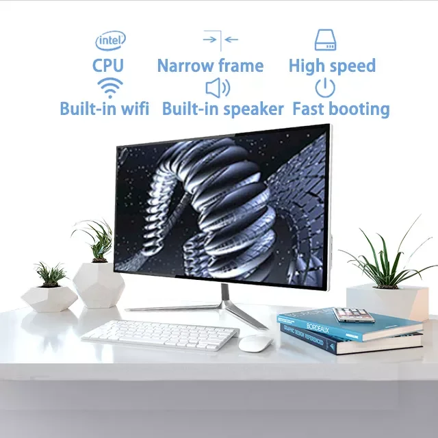 Aio Ordenador 21.5inch 24inch Desktop All In One Pc With 8/9 Th Gen I3 I5 I7 Processor Pc Curved Computer Hardware & Software pc