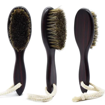 Portable Wood Handle Beard Brush Boar Bristle Men's Facial Mustache Comb Multifunctional Hair Teasing Comb Shaving Cleaning Tool