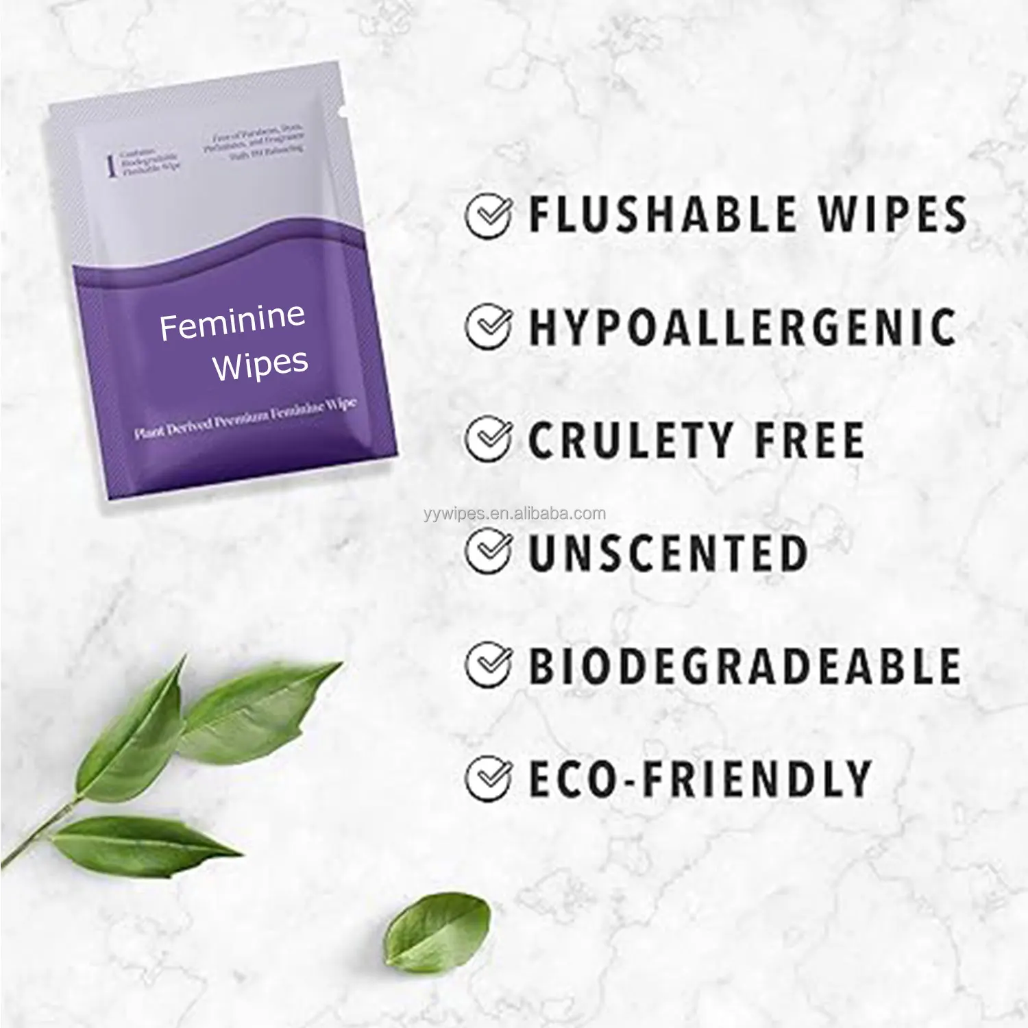 Feminine Flushable Wipes Ph Balanced Travel Size Makeup Remover Wipes