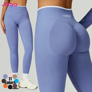 Janya New Breathable Color Blocking Sportswear High Waist Gym Fitness Pants Scrunch Butt Seamless Sweat-Wicking Yoga Leggings