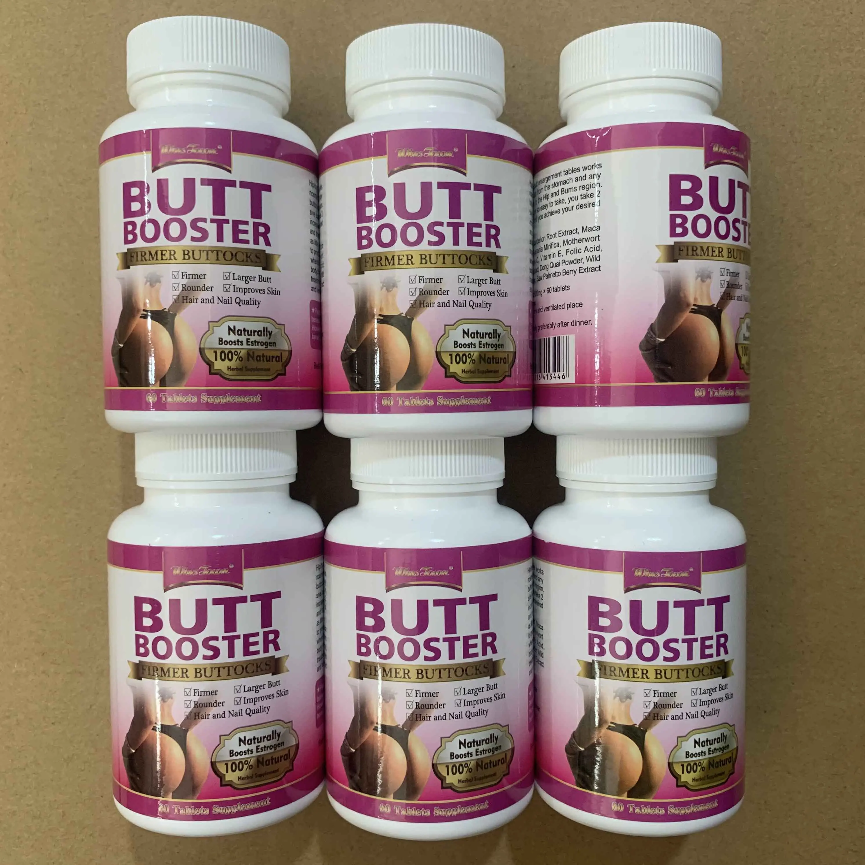 Butt Booster Firmer Buttocks Enhancement Tablets Healthy Organic Herbal Natural Hip Vitamin Nail Hair Growth Beauty Supplement