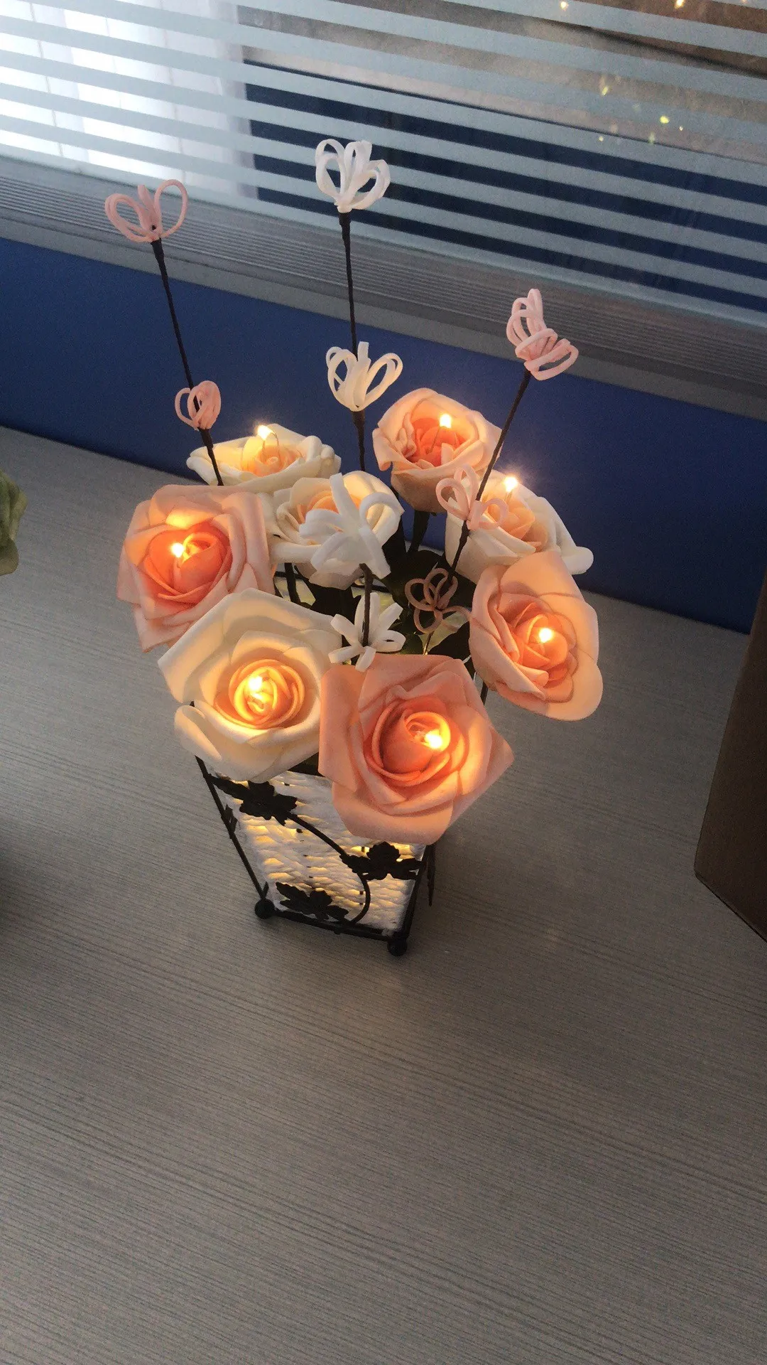 LED Night Lamp Simulation Tulip Flower Light Festival Lighting Decorative Lamp Pu Rose PE Tulip  Festival Lantern String